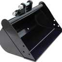 Mini Excavator Bucket Attachments, 20" No Teeth Flat Backhoe Buckets, Digging Bucket Accessories for Loading Sand, Soil, Cleaning Ditch