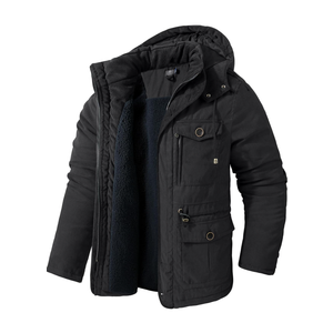 Mr.Stream Men's Winter Hooded Jacket Windproof Sherpa Lined Fleece Windbreaker Coat Outerwear Warm Parka S