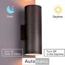 rosykite Outdoor Wall Lights Dusk to Dawn Exterior Lighting Fixtures, ETL Listed Cylinder Up Down Outdoor Porch Light, Modern Outdoor Sconce Lights for House Garage Patio, Bulbs Included