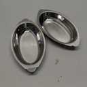 20 oz. (Ounce) Stainless Steel Oval Au Gratin Serving Dish Pan Platter - Set of 2