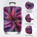 FOREVER QUEEN Pinkish Purple Flower Luggage Cover Suitcase Protector Suitcase Cover Anti-Scratch, Stretchable Bag Cover Washable Durable Polyester, M(fits 24-26Inch suitcase)