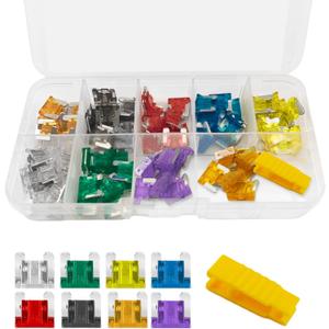 Standard Fuse Assortment kit 3A 5A 7.5A 10A 15A 20A 25A 30A Mini Colorful Insert Fuses for Car Boat Truck SUV Automotive 100 Pcs (Mini)