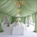 6 Panels Sage Green Chiffon Draping Fabric for Wedding 60" W x 480" L - Easy Hanging, Ceiling Curtains for Wedding Arch, Home Decor, Stages, Party, Canopy Drapes, Ideal for Event Planners