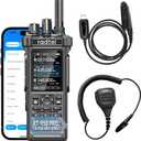 Radtel RT-950 PRO Ham Radio 27Mhz TX GPS/APRS, 10W Walkie Talkie Long Range Handheld Two Way Radio, AM/FM/CB/SW/MW/LW RX, Bluetooth APP Programming, NOAA (with Programming Cable，Microphone)