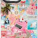 For iPhone 17 Pro Case, Coastal Summer Life Design with Tropical Collage, Military-Grade Drop Protection, Pink Paradise Soft Slim TPU Protective Cover with Camera Control for Women Girls