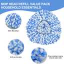Spin Mop Replace Head, Mop Handle and Base Compatible with Ocedar RinseClean 2-Tank System, 3 Mop Replacement Head, 4-Section Sturdy Iron 30-58in Mop Handle and 1 Triangle Mop Head Cover Combo Set