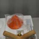 Campfire Table Lamp, Funky Lamps Cute Orange Glass Shade with Wooden Base, Unique Novelty Retro Cozy Night Light for Bedroom, Living Room, Or Cabin Decor  Warm Ambient Vintage Lighting