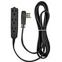 White Extension Cord 10+ Ft 3-Prong 3-Outlet Extension Wire- Space-Saving Flat Angled for Indoor Use by Bindmaster- UL-Listed