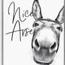 Stupell Industries Animal Humor Nice Arse Donkey Bathroom Phrase, Designed by Lettered and Lined Wall Art, 16x20