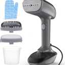 Powerful Handheld Fabric Steamer - 1800W with Fast Ceramic Heat-Up Plate, 2-in-1 Ironing & Wrinkle Remover, Steam Nozzle, Lint Brush - Gray, for US 120V Only (Grey)