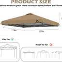 10x10ft Canopy Replacement Top Cover with Air Vent, UV Protected & Waterproof Pop-up Canopy Roof, Adjustable Elastic Straps for Outdoor Patio Garden Sun Shade Tent (Top Only) (Khaki)