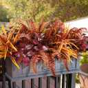 Artificial Fall Plants for Autumn Outdoor Decor Realistic Faux Greenery & Flowers Fake Plastic Leaves with Stems UV Resistant Outside Bushes for Garden Patio and Porch 8Pcs (Fall Color)