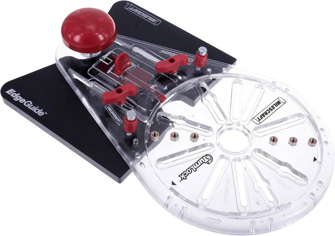 Milescraft 1224 Edge & Mortise Guide - Universal Router Guide for Straight or Cylindrical Edges - Built in Mortise Guide - Bonus Offset Base