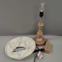 Farmhouse Table Lamp Touch Control 3-Way Dimmable Table Lamp, Modern Nightstand Lamp with 2 USB Port Bedside Desk Lamp with Fabric Shade for Living Room Bedroom Hotel (Pack 1-Beige Shade)