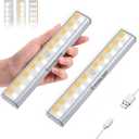 VYANLIGHT Motion Activated LED Lights - 20 LEDs, 3-Color Mode, Rechargeable Battery, Stick-On Magnetic Night Light Bar for Closet, Hallway, Stairway - Dimmable Wireless Lights, 2 Pack