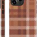Generic Case Compatible with iPhone 11 Pro Max - Hybrid Durable Shockproof Phone Cover,Cases for Woman Girl - Autumn Fall Winter Plaid Vintage Christmas