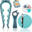 Jar Opener for Weak Hands, Seniors with Arthritis, 5 in 1 Multi Function Bottle Opener Lid Opener For Arthritic Hands with Non Slip Rubber Jar opener Gripper Pad and CorkscrewOpener(BLUE)