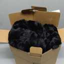 Cozy Bliss Faux Fur Throw Blanket for Couch, Fuzzy Soft Plush Thick Warm Fluffy Reversible Wave Textured Blanket for Sofa Bedroom Living Room, 55 * 70 Inches Black