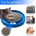 Interactive Cat Ball Track Toy for Indoor Cats, Cat Scratching Board & Exercise Set for Bored Indoor Adult and Kitten Mental & Physical Stimulation, with Spare Ball to Prevent Loss (Blue)