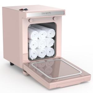 TASALON 5L Towel Warmer Hot Cabinet Box, Aluminum Inner Chamber, Removable Tray, Fast Heating for Beauty Spa Salon Massage - Pink (Medium)