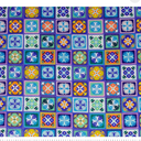 Stitch & Sparkle Colorful Vacation Collection, Vintage Tiles Blue, 100% Cotton Fabric, 44" Wide, Cut by The Yard