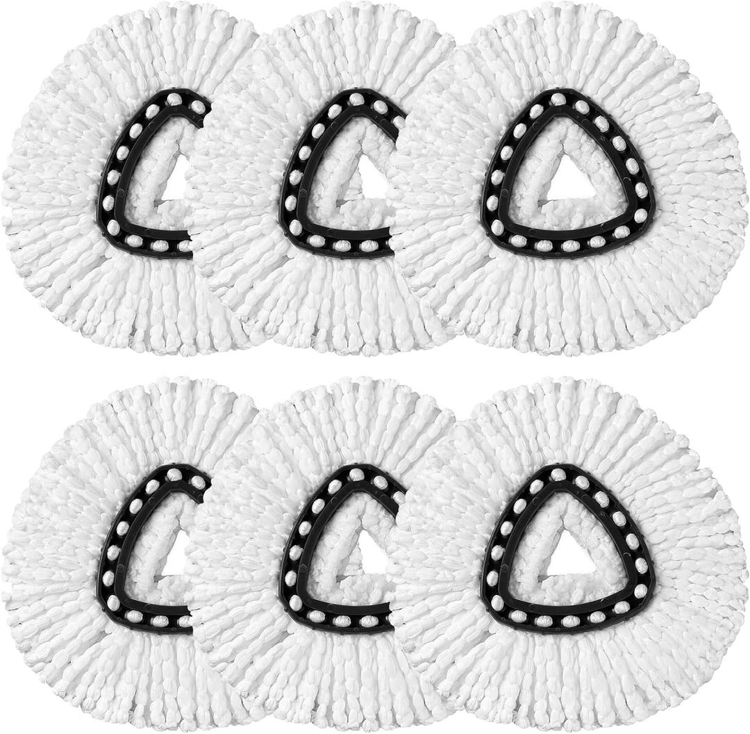 HOMEXCEL Mop Replacement Heads Compatible with O-Cedar EasyWring Spin Mops 6 Pack-Washable Microfiber Spin Head Refills-Easy Cleaning Mop Head Replacement HOMEXCEL Mop Replacement Heads Compatible with O-Cedar EasyWring Spin Mops 6 Pack-Washable Microfiber Spin Head Refills-Easy Cleaning Mop Head Replacement
