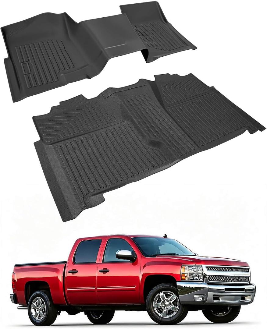Car Floor Mats for Chevy Silverado/GMC Sierra 2007-2013 & 2500/3500HD 2014