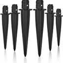 Metal Replacement Stake for Solar Lights, 0.78" Diameter x 5.3" Height, Fits Only 0.8" Diameter Solar Light Poles  Won't Work if Pole is Too Large or Small (Metal 6 Pack) (Black)