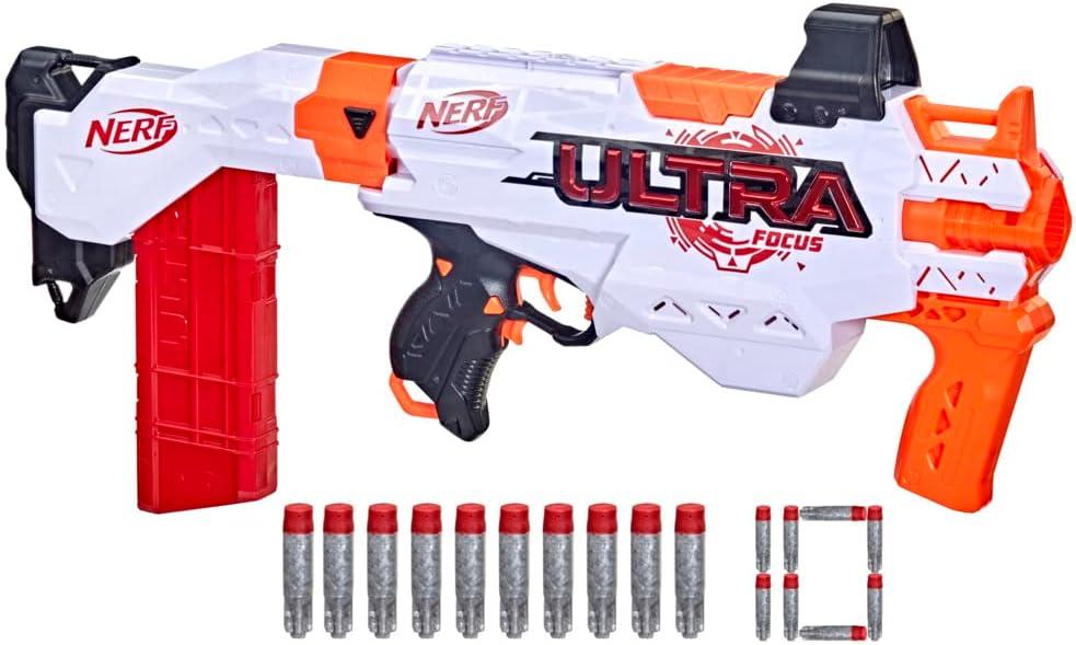 Nerf Ultra Focus Motorized Blaster, 10-Dart Clip 