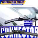 3 wipers Replacement for 2015-2023 Ford Edge, Windshield Wiper Blades Original Equipment Replacement - 28"/28"/15" (Set of 3) Pinch Tap