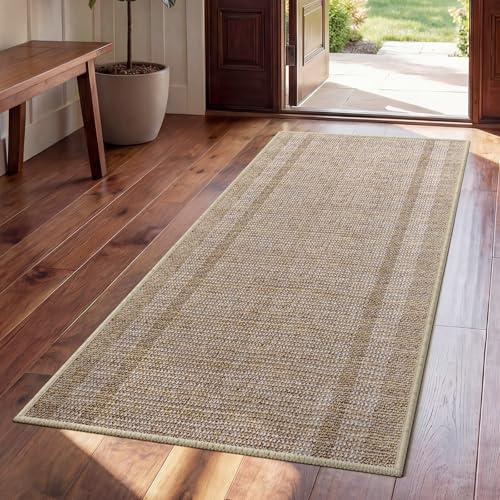 QiCaiJia Hallway Runner Rug 2x5, Non Slip Washable Kitchen Runners Mat, Thin Entryway Floor Mat Fit Under Door, Soft Low Pile Indoor Carpet for Laundry