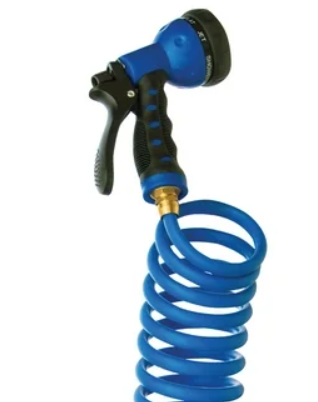 Kotto Expandable Garden Hose Outside with 10 Spray Nozzles, Anti-Rust, Leak-Proof, Blue, 150 ft