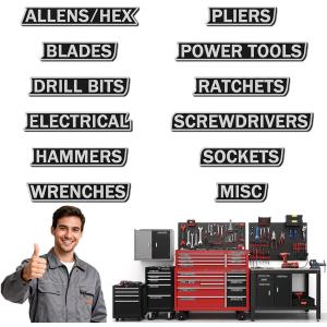 2 x 12 Pack of Magnetic Tool Box Labels, 2026 New Upgrade Magnetic Toolbox Drawer Labels, Custom Premium Magnetics Toolbox Label Accessories for Tool Organization, for Mechanic, Hobbyist, DIY Enthusiast