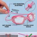 Aegend Swimming Goggles with Adjustable Bungee Strap, No Leak Anti-Fog UV Protection Mirrored Swim Goggles for Adults