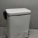 mDesign Pedal Bin  Waste Bin with Pedal, Lid and Plastic Bucket Insert for Bathroom, Kitchen, and Office  Metal Household Rubbish Bin with Ergonomic Design  White (2.6 Gallon)