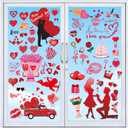 3 x 9 Sheets Valentines Day Window Clings Decor - Double-Sided Heart Cupid & Love Window Stickers, Romantic Valentines Window Decals for Home Office Classroom Store and Parties Decorations