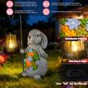 Solar Rabbit Garden Statue with Lantern Waterproof Resin Outdoor Decor for Yard, Lawn, Patio, Garden Gift for Easter, Christmas, Housewarming Solar Garden Decor