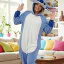 Adult Onesie Animal Pajamays Sleepwear Christmas Costumes Unisex One Piece Cosplay Suit for Women and Men (Brown, S)