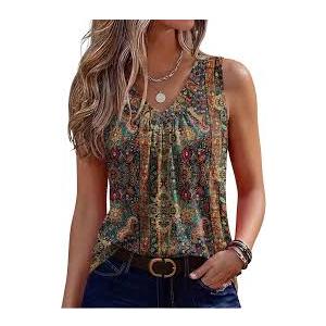 Zeagoo Womens Tank Tops Summer Sleeveless Tops Loose Button Henley Shirts Crew Neck Dress Casual Clothes 2026