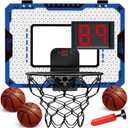 OCHIDO Indoor Basketball Hoop for Kids Age 5-10, with Electronic Scoreboard & 3 Balls - Over The Door Mini Hoop for Boys' Birthday