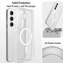 3 x for Samsung Galaxy S24 FE Case Compatible with MagSafe Slim Thin Hard PC Translucent Frosted Rugged Drop-Proof Shockproof Protective Case for Samsung Galaxy S24 FE (Clear)