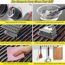 Grill Brush and Scraper, No Bristles Safety Barbecue Brush for Outdoor Barbecue Cleaning Stainless Steel Grill Brush for Grill Cleaning Barbecue Accessories Gift for Men (17inch-Coil)