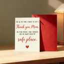 2 x Mother’s Day Card for Mom from Daughter - "Thank You for Being My Safe Place" - 400gsm Heavyweight Luxury Sentimental Birthday Card for Mother - Deeply Meaningful Appreciation Gift with Envelope - 5x7 Inch Blank Inside