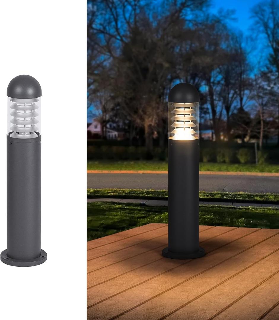 31.5" Outdoor Pathway Lights Wired, AC 100-240V Landscape Path Lights, IP65 Waterproof Driveway Lighting, 3000K LED Bollard Light, Modern Bollard Landscape Lighting for Sidewalk Lawn Garden