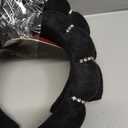 3 x black puffy padded spa headband decorated
