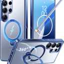 CASEKOO Magnetic 360 Stand & Polish Titanium Blue for Samsung Galaxy S25 Ultra Case, 16FT Military Protection, Fit for MagSafe, Protective Slim S25 Ultra Case with Kickstand Ring 6.9"