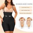 SHAPELLX Butt Lifting Shapewear Tummy Control Shorts High Waist Body Shaper Shorts with Removable Straps Panties (Black, XS)