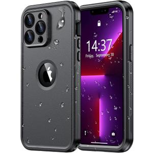 Temdan for iPhone 13 Pro Max Case Waterproof [Built-in 9H Tempered Glass Camera Lens & Screen Protector] [Full Body Protection] [IP68 Waterproof] Shockproof Phone Case for iPhone 13 Pro Max 6.7" Black (iPhone 13 Pro Max, Black)