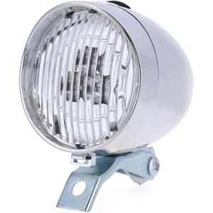 BlueSunshine Vintage Retro Bicycle Bike Front Light Lamp 3 LED Headlight with Bracket (Silver)