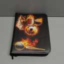 Sports Card Binder, Trading Card Binder 4 Pocket with 50 Sleeves Fits 400 Sport Cards, Sports Card Holder Binder with Zipper, Football Baseball Basketball Hockey Card Collection Storage Album (Black)